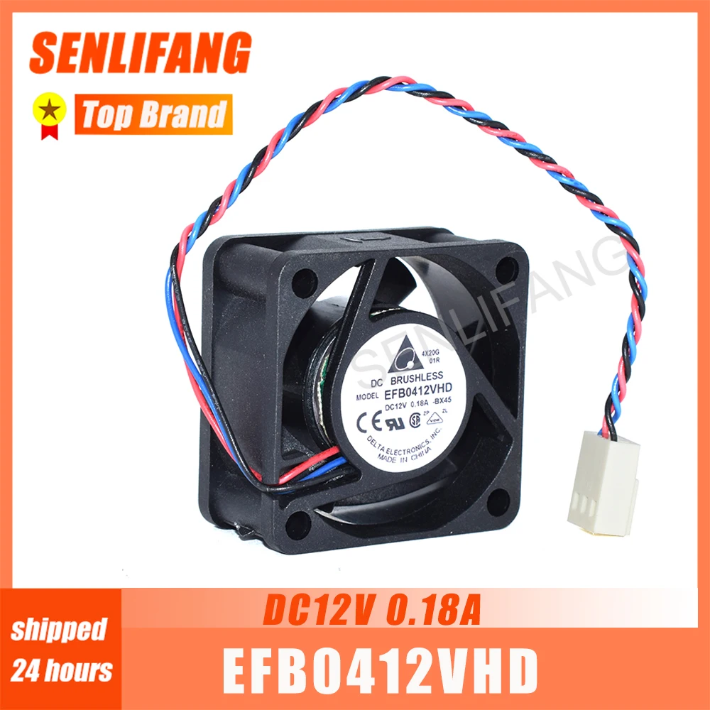 New Cooler For Delta EFB0412VHD DC12V 0.18A Three Wires Square Cooling Fan