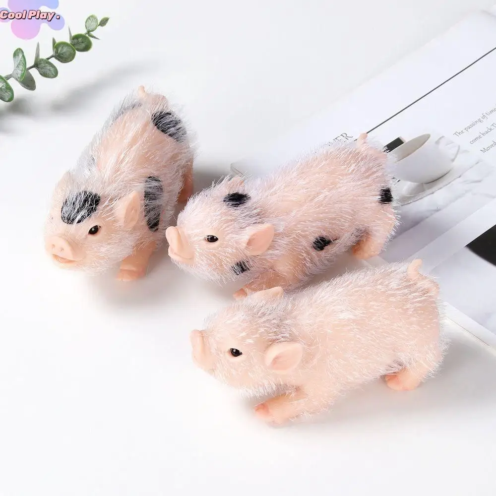 

Silicone Cartoon Simulation Pig Figurine Micro Farm Statue Hairy Pig Miniaturas Ornament Jewelry Trinket Piggy Squeezing Game