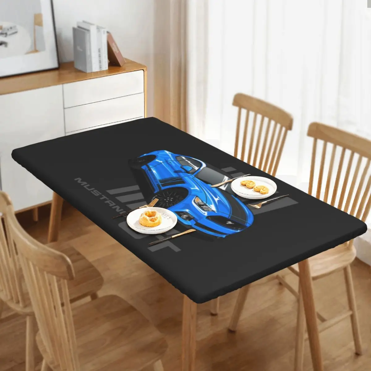 Mustang Gt Customized Rectangular Tablecloth Oilproof Table Cover for Dining Events Table Cloth