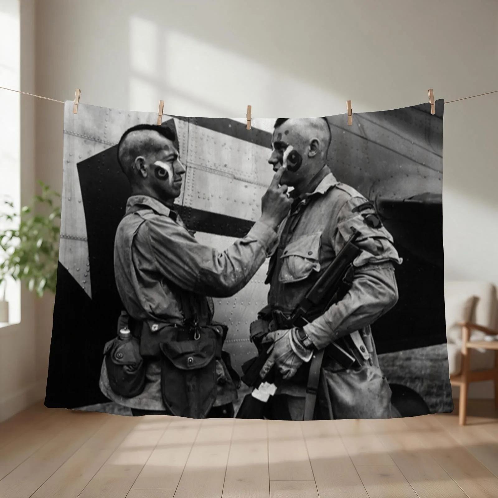 Filthy 13 warpaint D-Day WW2 Throw Blanket couch cozy soft plush fuzzy picnic outdoor blanket