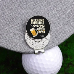 Funny Golf and Drinking Creative Golf Hat Clips Magnetic Golf Ball Marker Cap Clip Trendy Decorative Jewelry Gift for Golf Lover