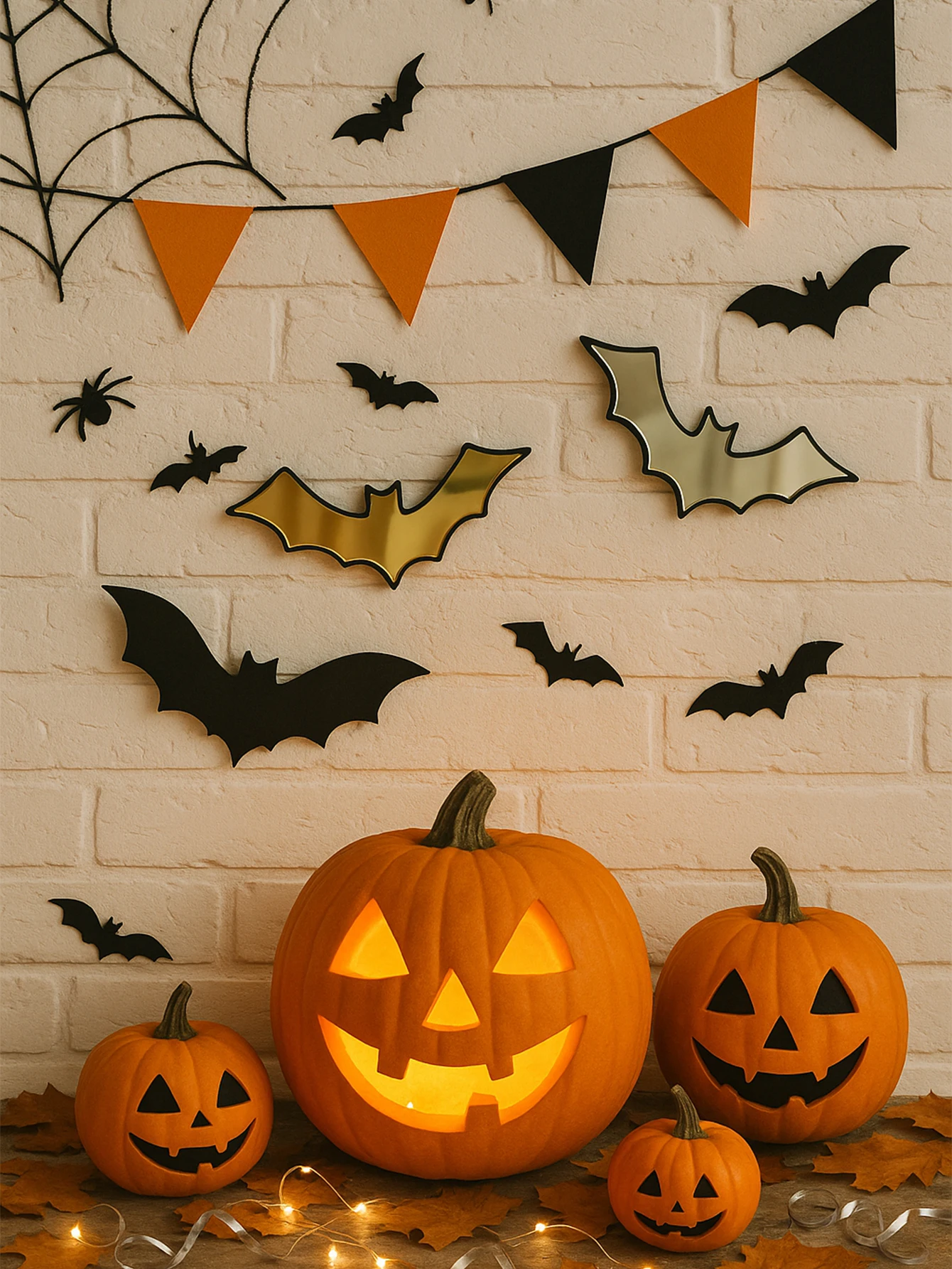 1pc Halloween Bat Wall Stickers Acrylic Hanging Mirror Decortive Gothic Wall Decorations for Home Bedroom Living Room Party Gift