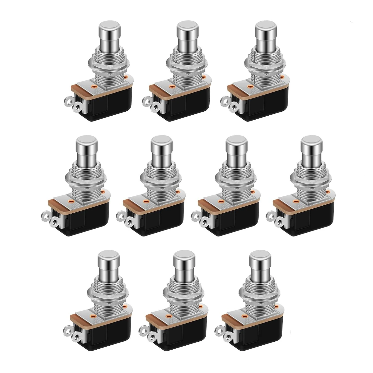 DaierTek 10PCS SPST Momentary Soft Touch Foot Switch Normally Open 2 PIN Stomp Box Push Button Footswitch for Guitar Effect Peda