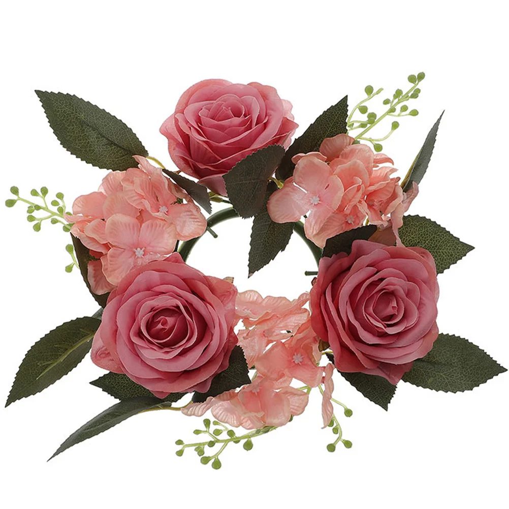 

Christmas Wreath Ring Table Garland Decoration Mini Wreaths Artificial Flower Festive Party Supplies Home Decor