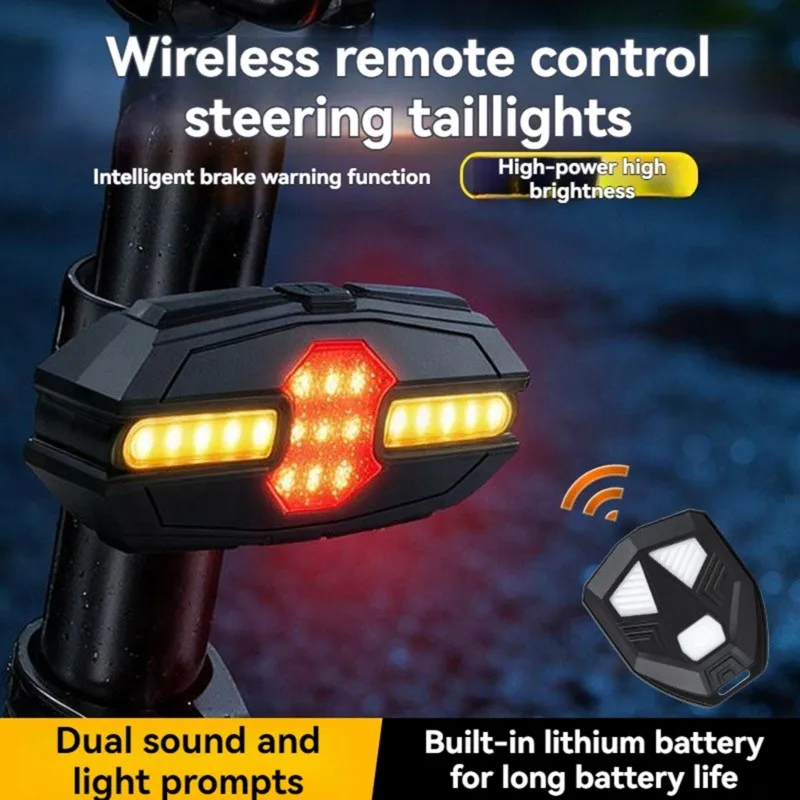 【PHONE ACCESSORY】Bicycle Tail Light With Turn Signal, Brake Sensor, Horn& Alarm-Smart Wireless Remote Control