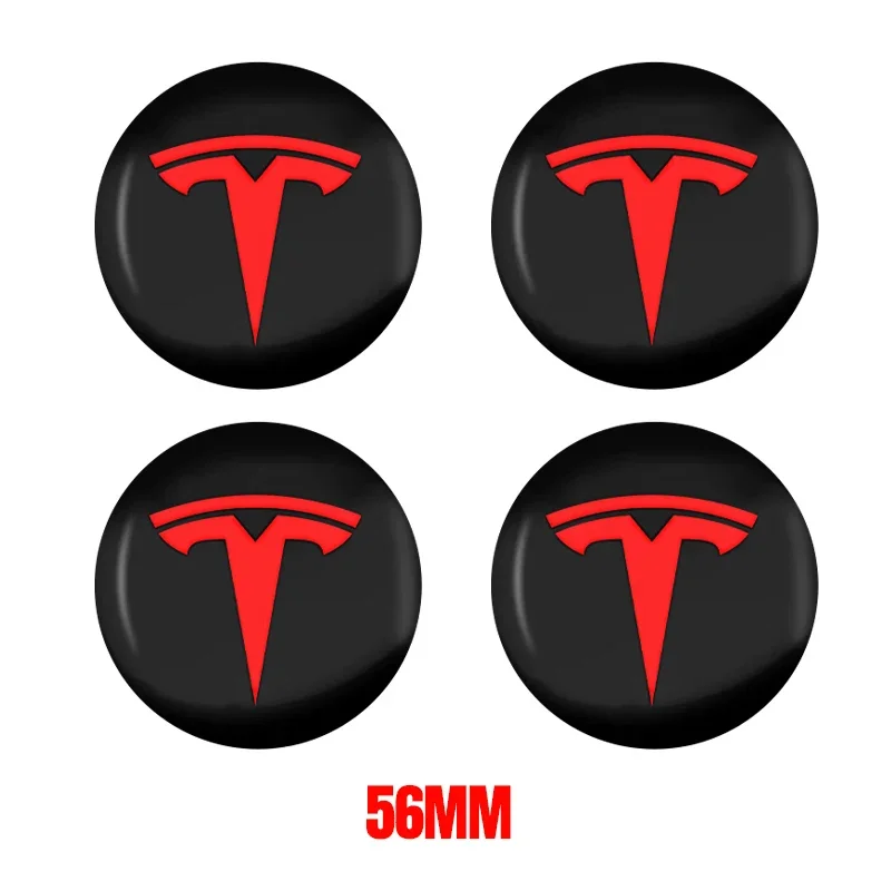 4 Stuks 56Mm Tesla Hub Cap Center Cap Logo Hoge Kwaliteit Sticker Voor Tesla Model 3 Y S X Gepersonaliseerde Auto Sticker Auto Accessoires
