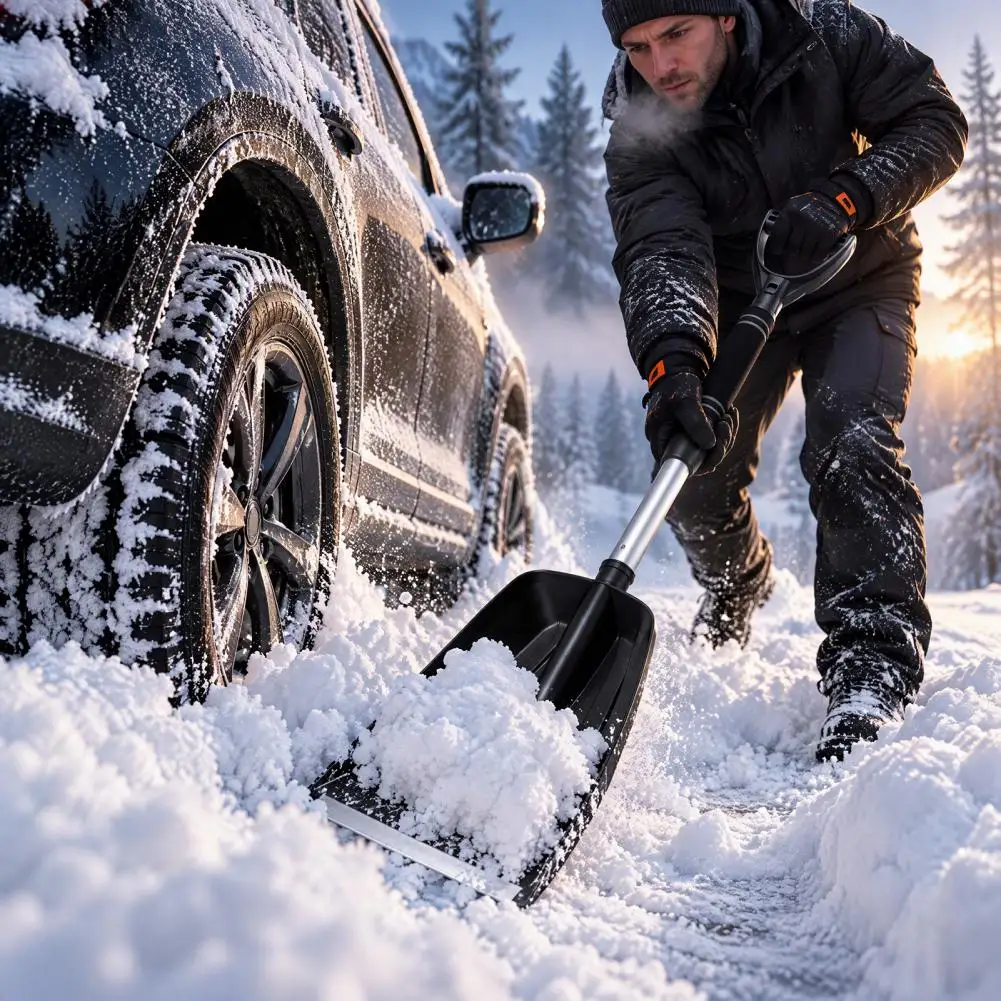 Scratch Free Ice Remover Car Snow Shovel with Extendable Handle Pivot Head Ice Scraper Scratch-free Snow Removal Tool for Suv