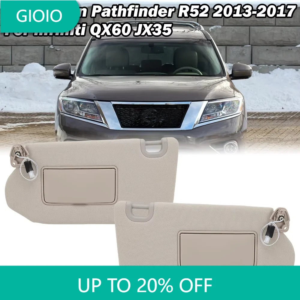 

Бежевый солнцезащитный козырек для Nissan Pathfinder R52 2013-2017, для Infiniti QX60 JX35, проводное зеркало с подсветкой, аксессуары для проводки Plug Play