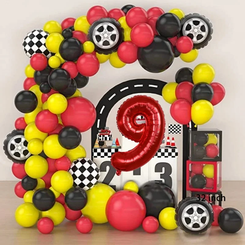 

Carnival Red Yellow and Black Latex Balloon Arch Set Digital Foil Balloon Party Birthday Graduation and Wedding Decoration Set