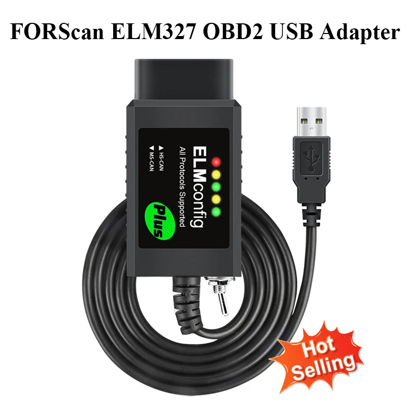 FORScan ELM327 OBD2 USB Adapter with MS-CAN/HS-CAN Switch For Ford Lincoln Mazda Mercury Series Vehicles Diagnostic Tool