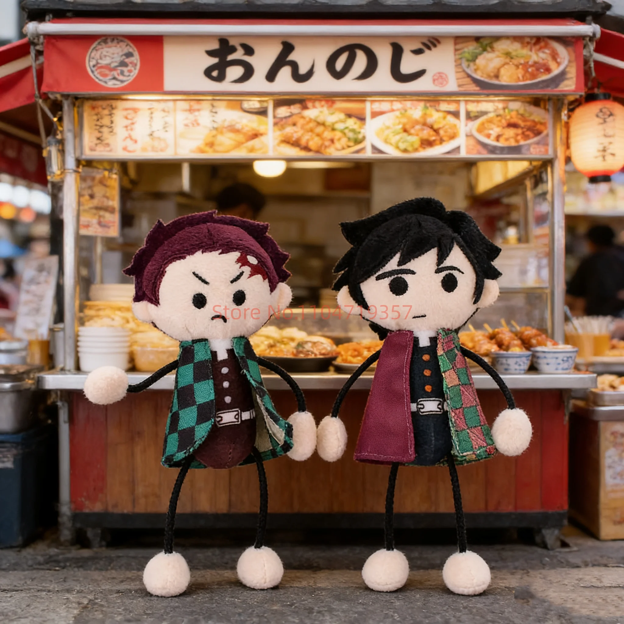 

Demon Slayer Tanjiro Kamado Plush Keychain Stuffed Stretchable Doll Bag Pendant Car Hanging Decor For Anime Fans Collectors