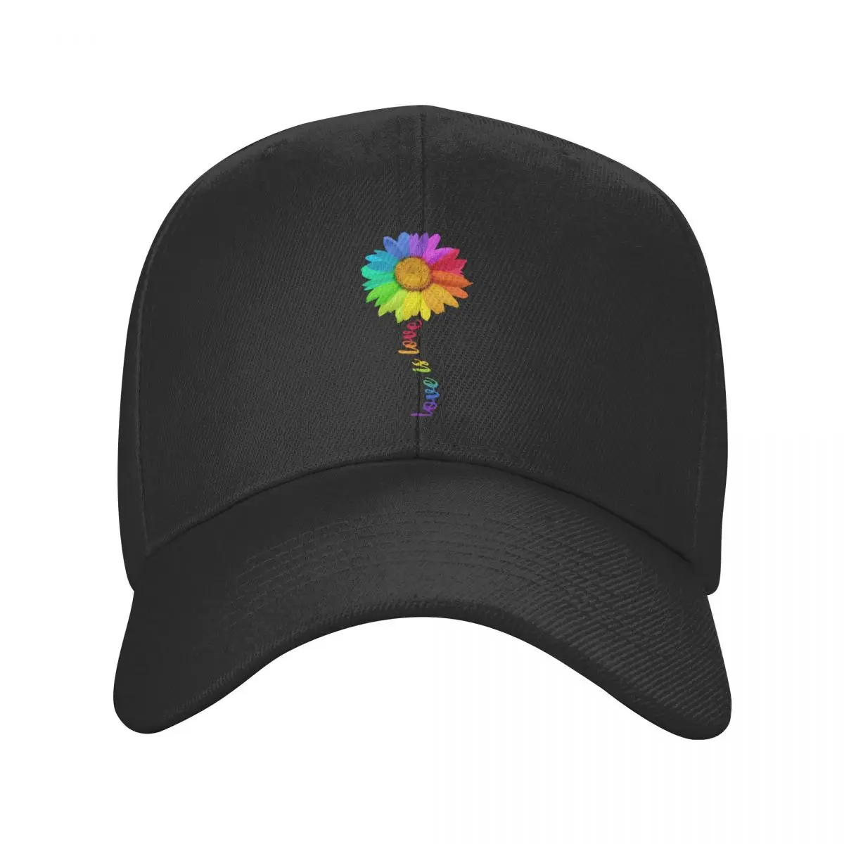 Cool Love Is Love Rainbow Sunflower Baseball Cap Adjustable Adult Lesbian Gay Pride Dad Hat Summer Caps Snapback Hats