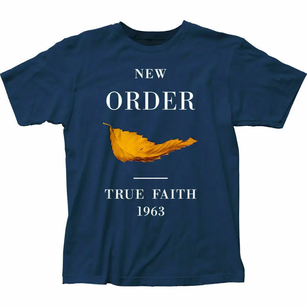 New Order True Faith T Shirt Mens Licensed Rock N Roll Band Navy Blue NL2092