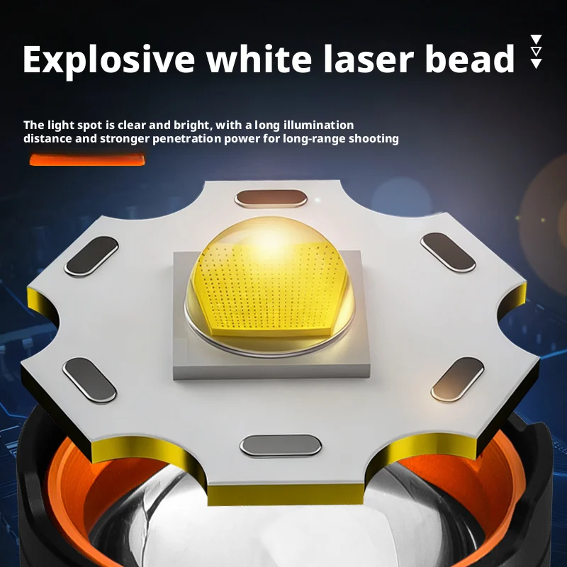 Handheld Torch Outdoor Multi-Functional High Brightness LED Rechargeable Flashlight Powerful Portable Work Light