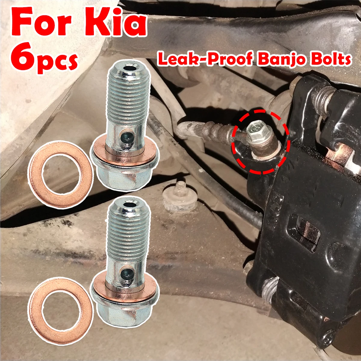 

Front Rear Left Right Caliper Hose Lines Banjo Bolts Copper Sealing Washers For Kia Rio MK2 Picanto Sportage Ceed Sedona Carens