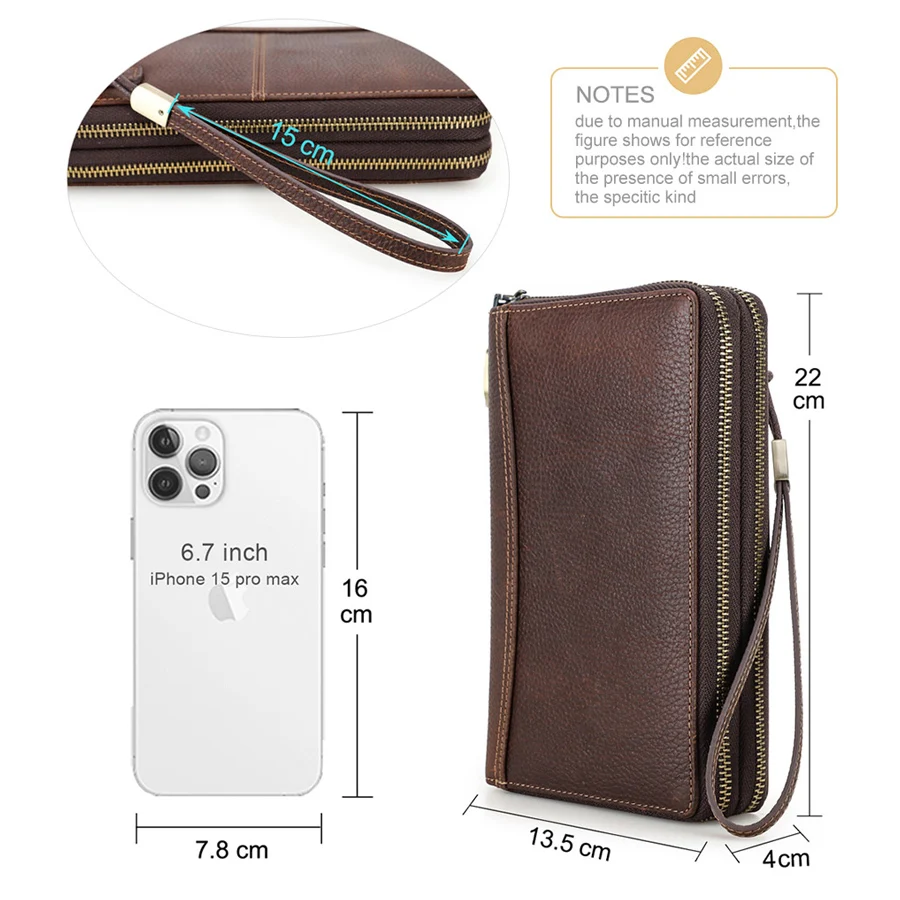 ماجيك تيل جلد طبيعي حقيبة صغيرة الرجال المحفظة مع Airtag حالة خمر سستة محافظ حامل بطاقة الذكور محفظة سعة كبيرة #2