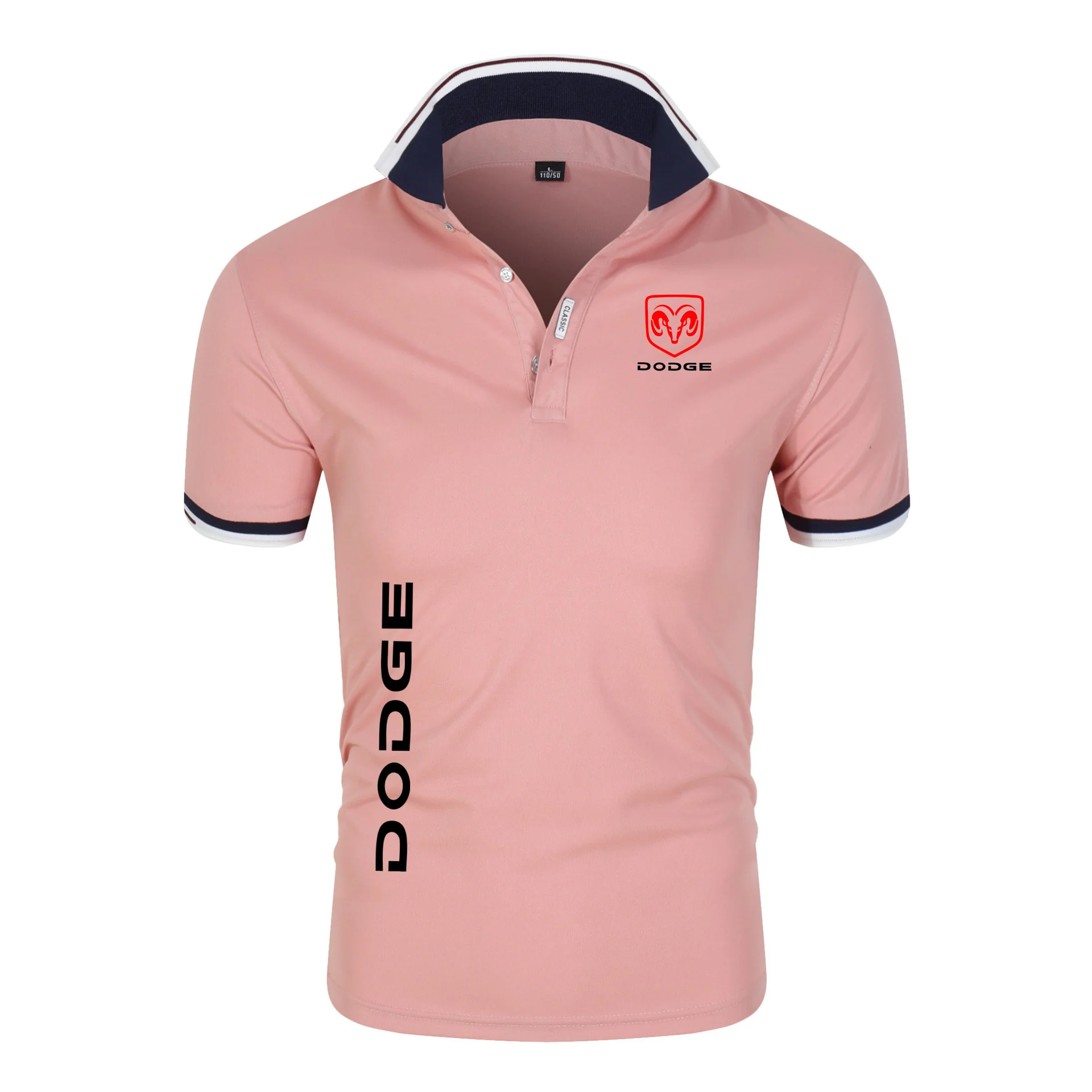 2024 nuovi uomini moda Dodge stampa estate strappanti pantaloncini da uomo manica traspirante abiti da lavoro Tee Shirt polo