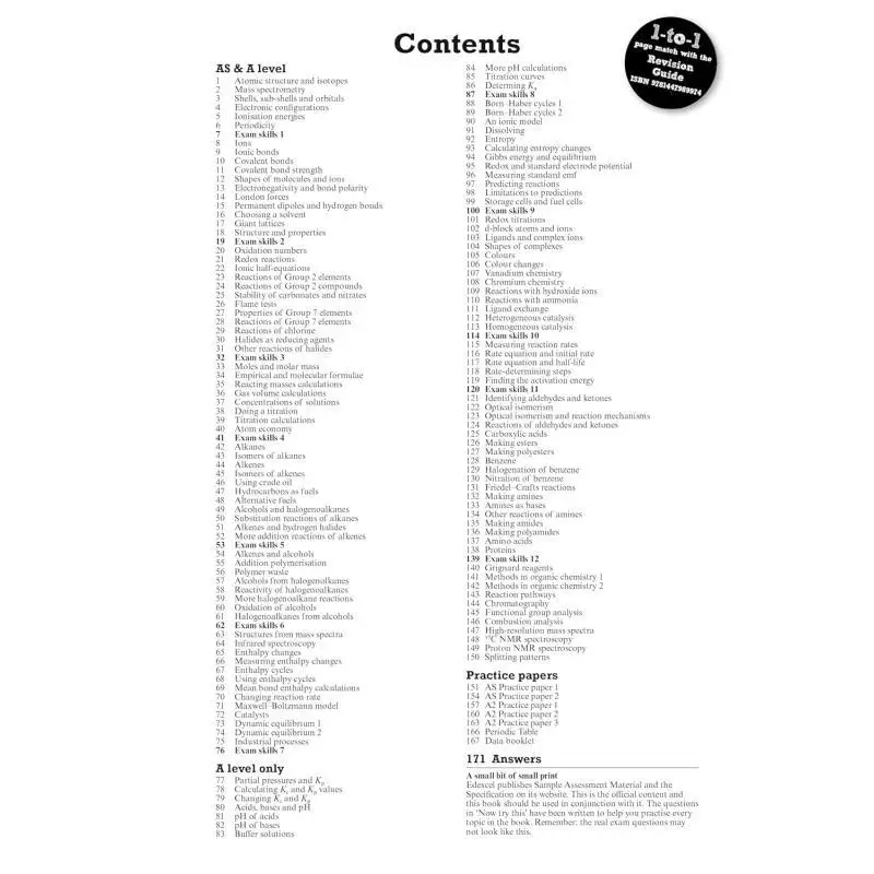 بيرسون مراجعة Edexcel ASA مستوى الكيمياء مراجعة المصنف 2025 و2026 امتحانات نيجل سوندرز بيرسون التعليم 9781447989943