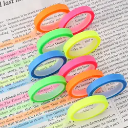 Pegatinas de índice fluorescentes transparentes para niños, 5 rollos, 5 colores, banderas, notas adhesivas, papelería, regalo, escuela, suministros de oficina