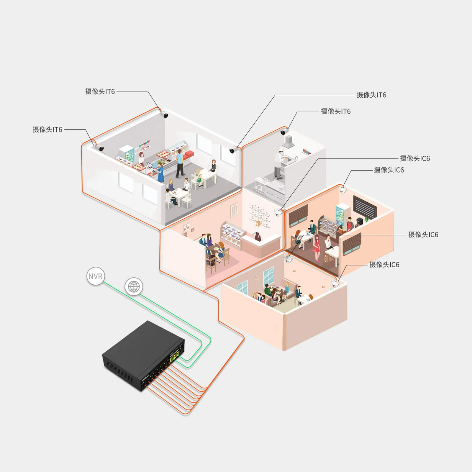 Gadinan-Commutateur POE standard, 4/8/16/24 ports 52V, 100Mbps/1000Mbps, Gigabit Ethernet pour caméra IP NVR/I-sans fil/Kit de caméras de