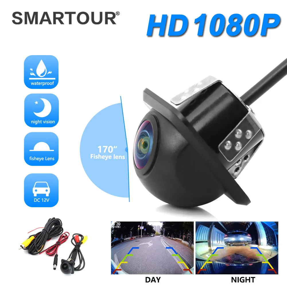 SMARTOUR 車のリアビューカメラナイトビジョン逆転自動駐車モニター CCD 防水 170 度 HD ビデオ魚眼レンズ