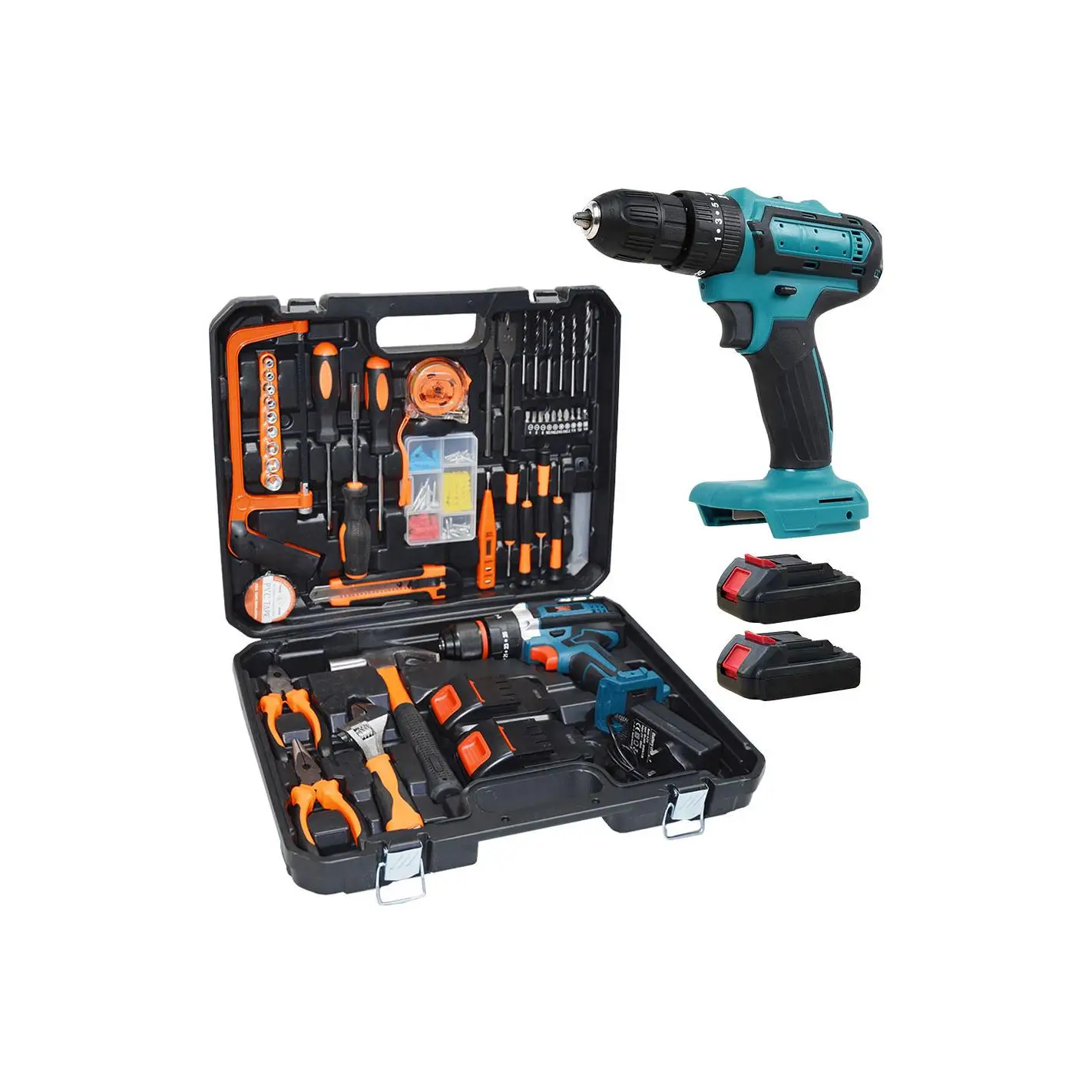 Mediawave Store Trapano Avvitatore Doppia Batteria 21V Ricaricabile Valigietta Utensili Inclusi