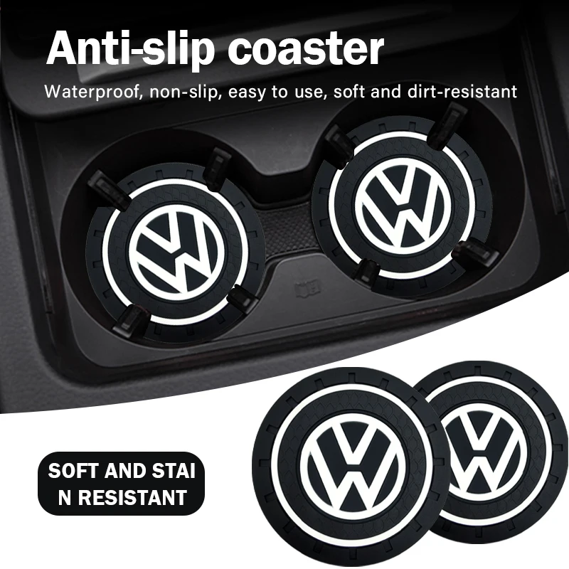 Car Silicone Anti-slip Pad Water Cup Holder Mats Car Coaster for Volkswagen Vw Tiguan Jetta Mk6 Scirocco Polo Touran Golf Rline