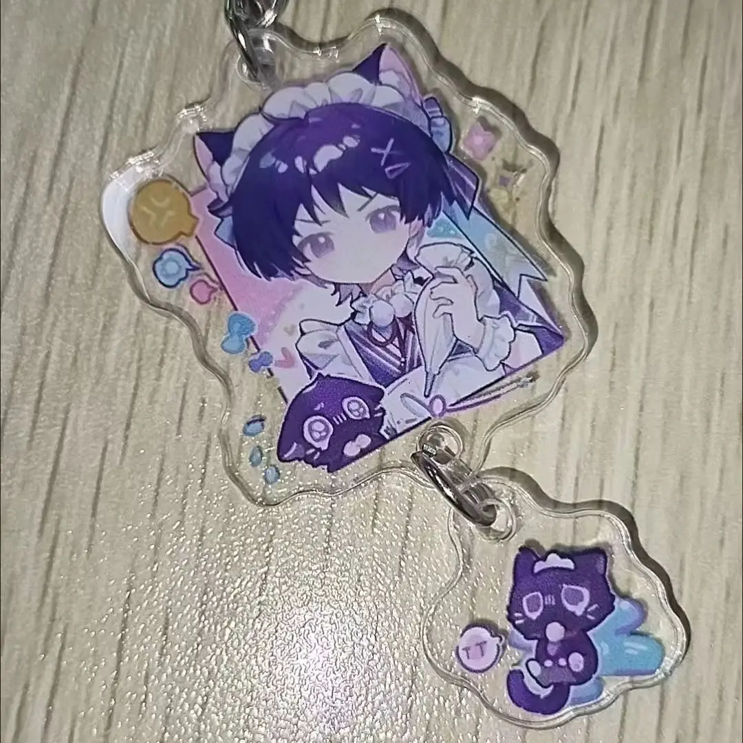 Game Wanderer Kabukimono Balladeer Scaramouche Kunikuzushi Hat Cartoon Anime Acrylic keychain Backpack Jewelry Birthday Gift