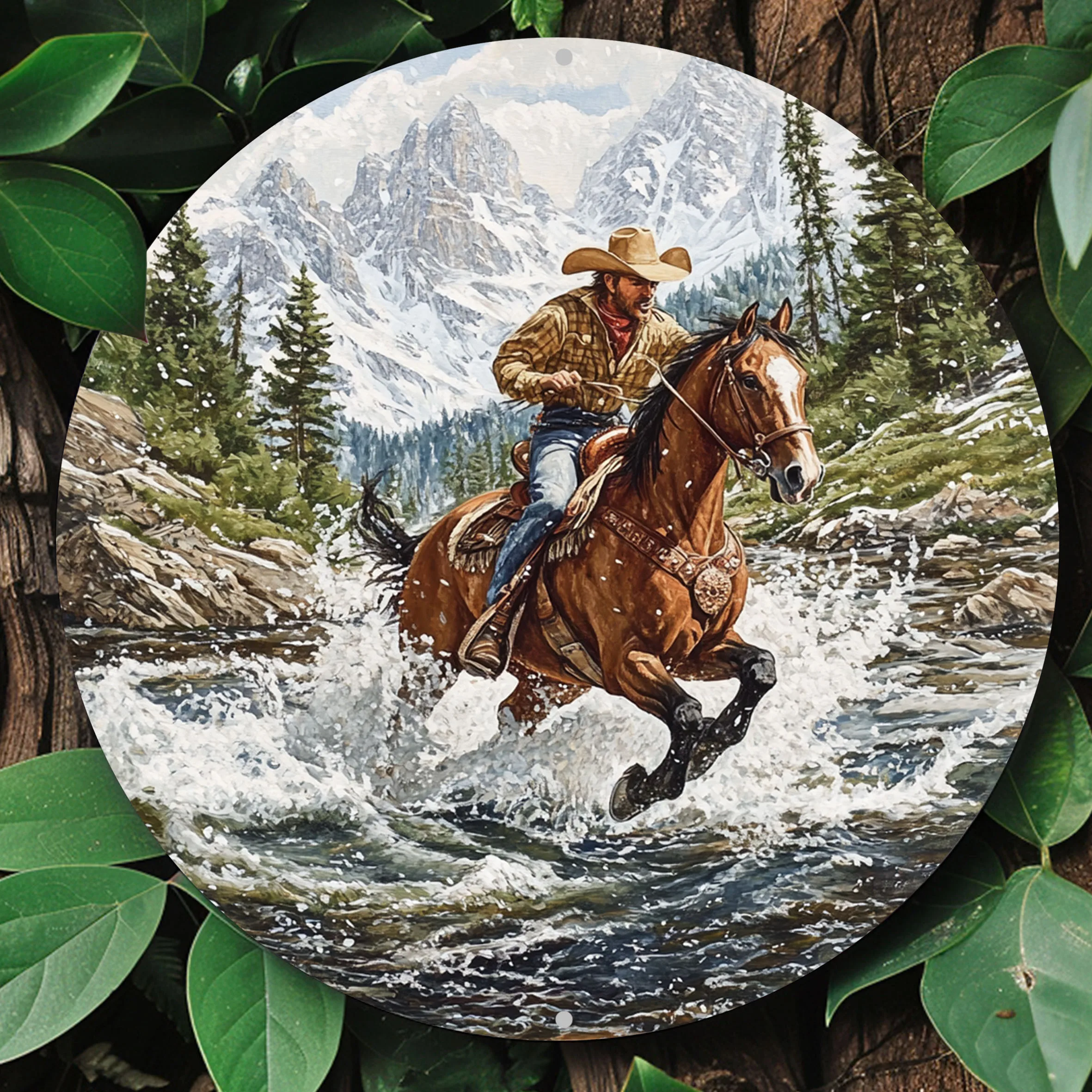 Western Cowboy Metallschild Retro Wanddekoration Aluminium Vintage Metallkunst Geschenk