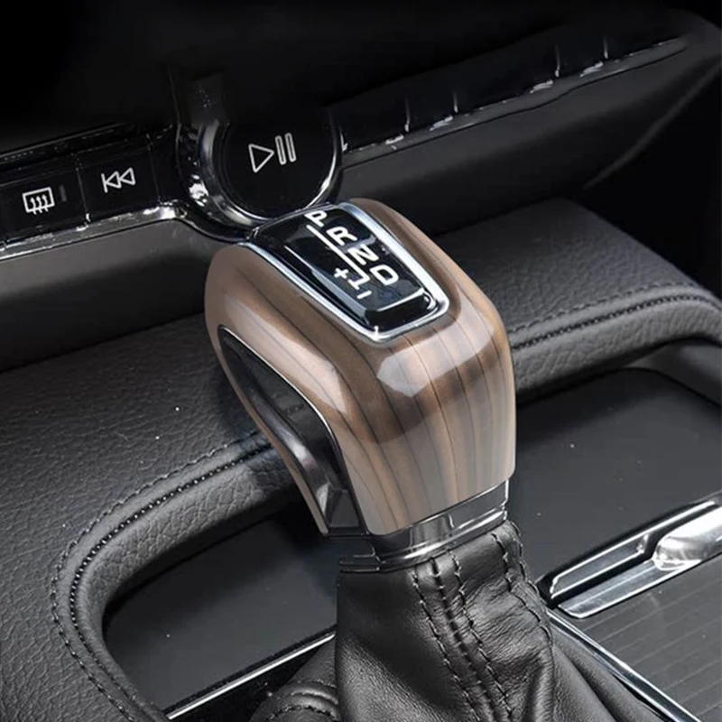 Image of Kohlefaser-ABS-Auto-Innenzubehör Schaltknaufabdeckung Schutzverkleidung für Volvo S90 S60 V60 V90 XC60 XC90