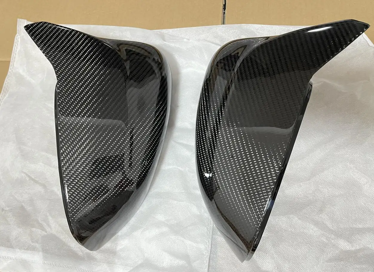 2009-2021 For Jaguar XE XEL XF XFL XK XJL I-PACE Gloss Black Add On Or Replacement Style Dry Carbon Fibe/ABS  Mirror cover cap