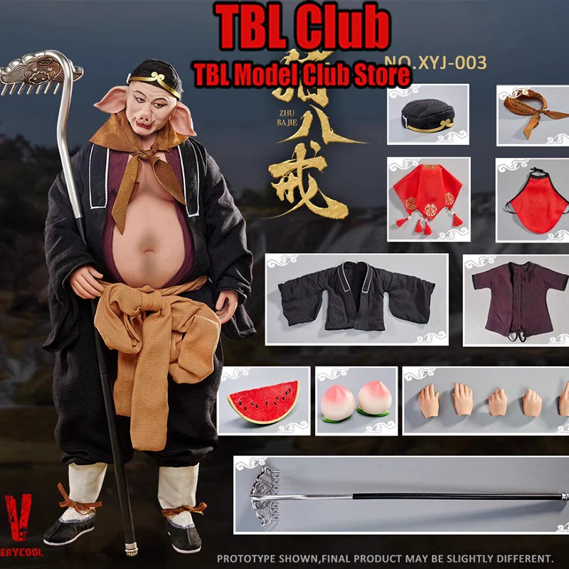 

1/6 Scale Clumsy and Gluttonous Zhu Bajie Ugly Looks Pigsy 12-inch Full Set Action Figure Soldier In Stock VERYCOOL XYJ-003