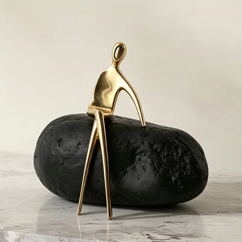 Luxury Abstract Sitting Figure with Base Decoration Exhibition Hall Wine Cabinet Porch Home High-grade Sense Decoration Home