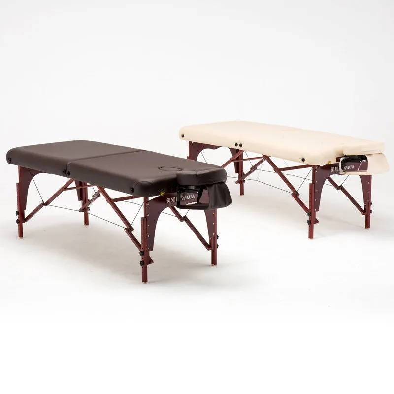 Foldable massage beauty bed solid wood portable home beauty salon massage acupuncture therapy bed handheld