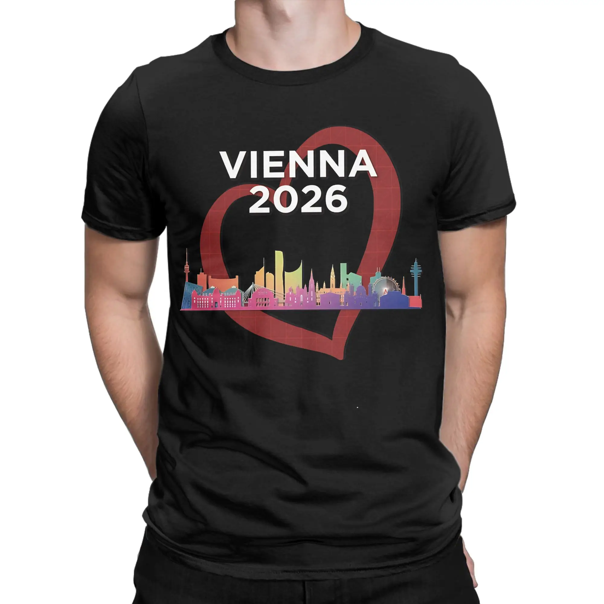 Men Women Printed Eurovision Song Contest 2026 - Host City Vienna   Tee T Shirt 100% Cotton  T-shirts Clothing