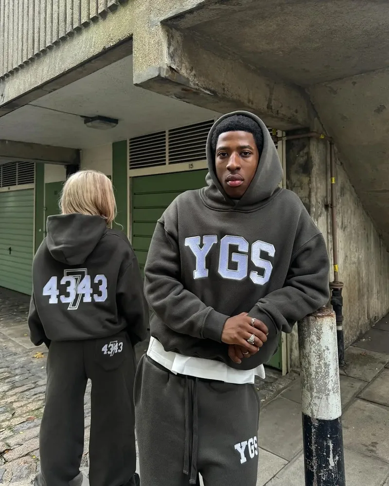 American Gothic YGS letter oversized hoodie men's Y2K streetwear fashion loose Harajuku long sleeved pullover hoodie women's