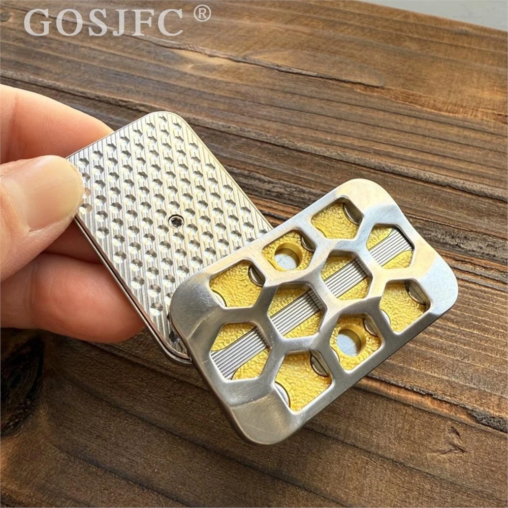 Grand aimant ajouré en titane et acier inoxydable, curseur de poussée illimité, jouets Fidget pour adultes, Fidget Spinner