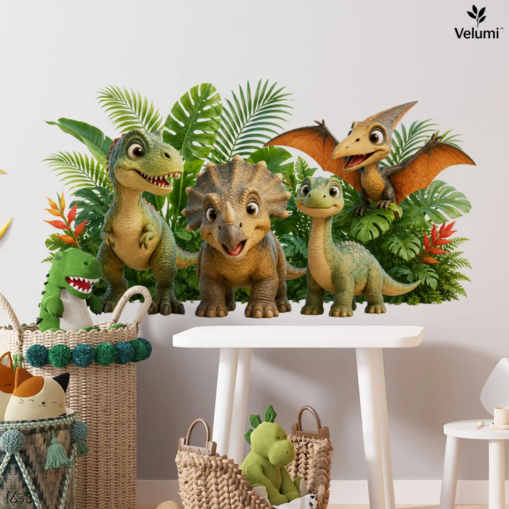 Cute 3D Dinosaur Wall Stickers Kids Dinosaur Birthday Party Decoration Children Room Dinosaur Wall Stickers
