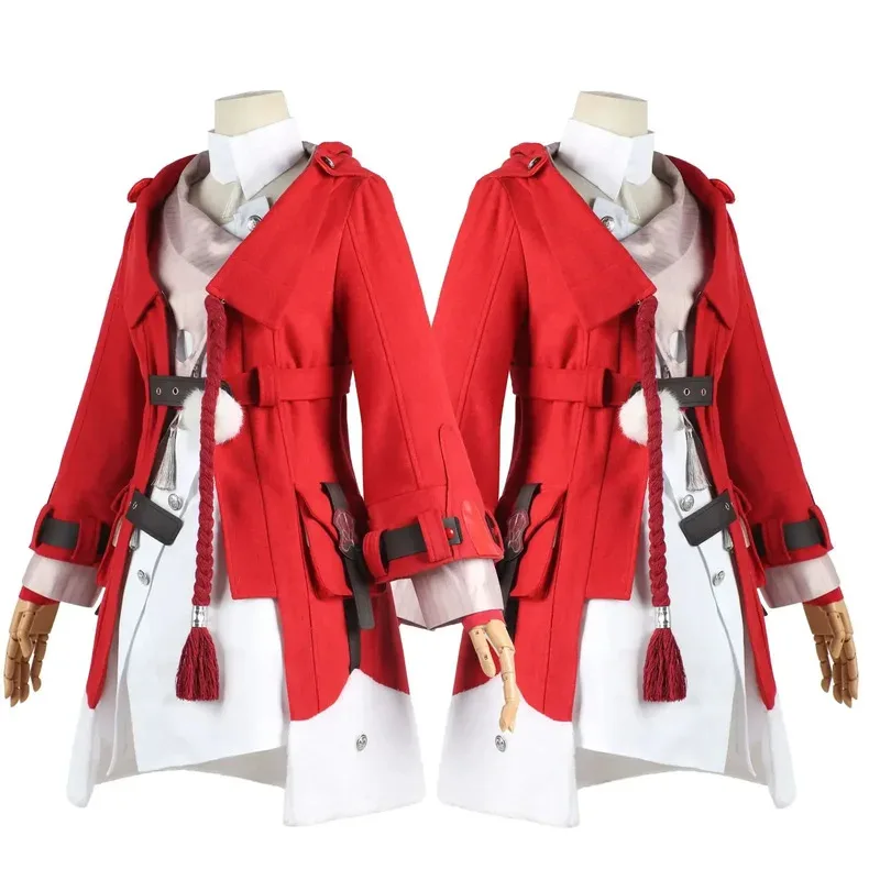 

25COSClara Cosplay Costume Wig Game Honkai: Star Rail Cosplay Clara Red Suit Long Hair Halloween Party Game Clothing For Women G