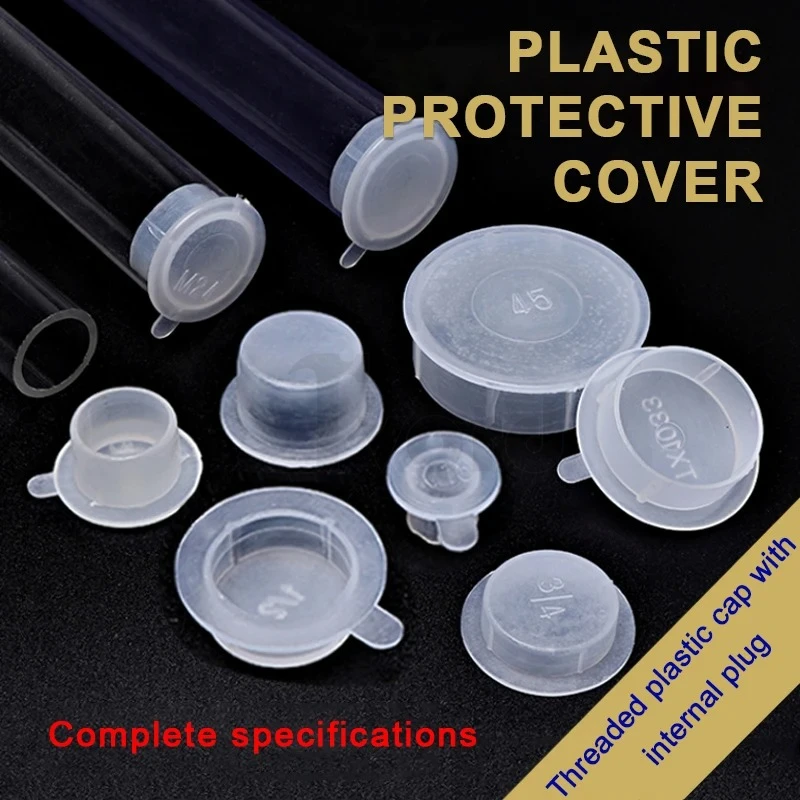Translucent Plastic Dust Plug Semi Transparent Protective Cover Cap  Easy To Remove  Threaded Hole Tube  Round Tube Plug