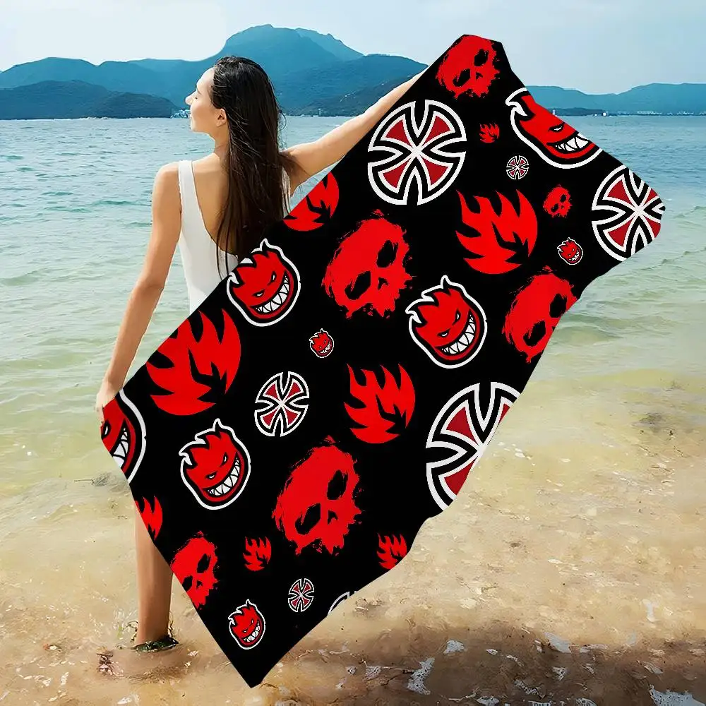 S-Spit F-Fires Logo Microfiber Beach Towel Absorbent Quick Dry Soft Yoga Swimming Resort Mountain Climbing Towel