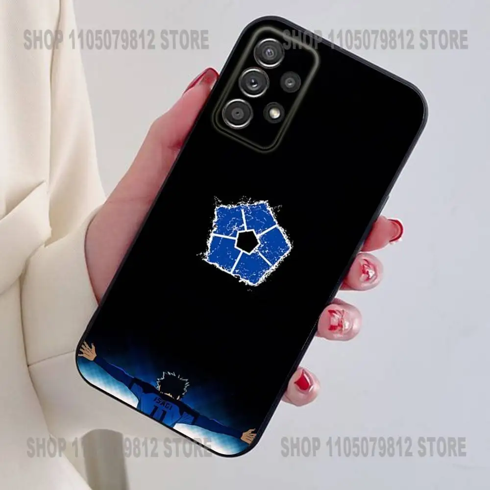 Funda de teléfono A-Anime Blue Lock para Samsung S24,21,22,23,30,Ultra,20,Plus,Note,10,9, funda de silicona suave negra