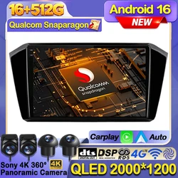 Android 16 Car Radio For Volkswagen VW Magotan Passat B8 2015 2016 2017 2018 2019 2020 2021 Carplay Auto GPS Player Multimedia