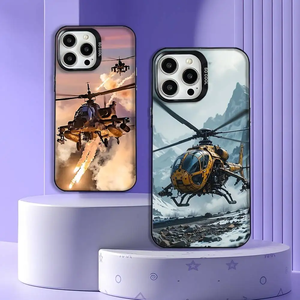

Aircraft Helicopter Phone Case For iPhone 17,16,15,14,13,12,11,Pro,Max,Plus,E,Air,Mini Black Tpu Cover