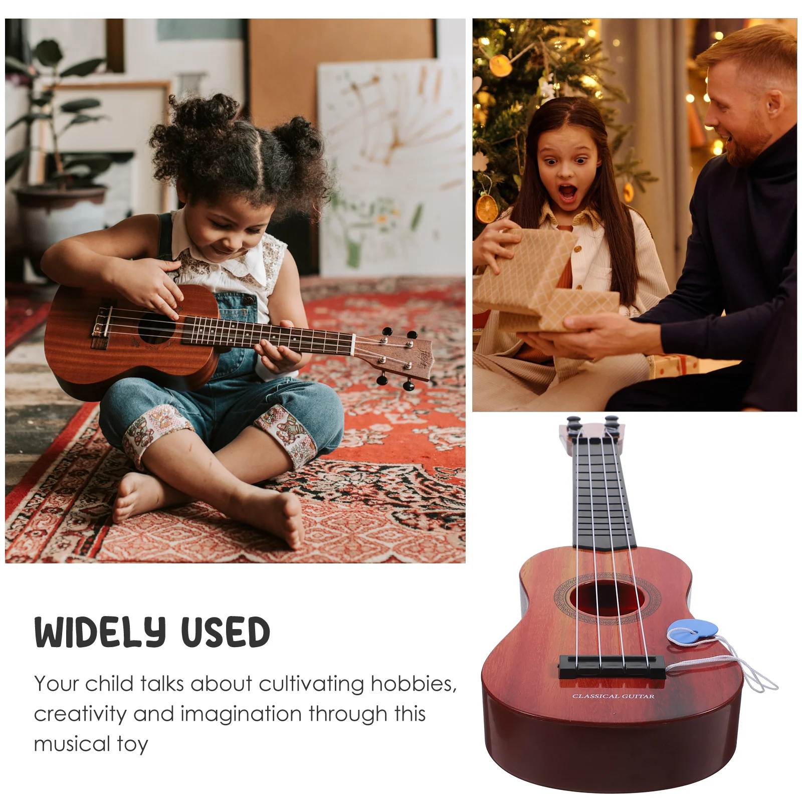 Chitarra giocattolo per bambini Ukulele per bambini Strumento musicale Mini strumenti in plastica