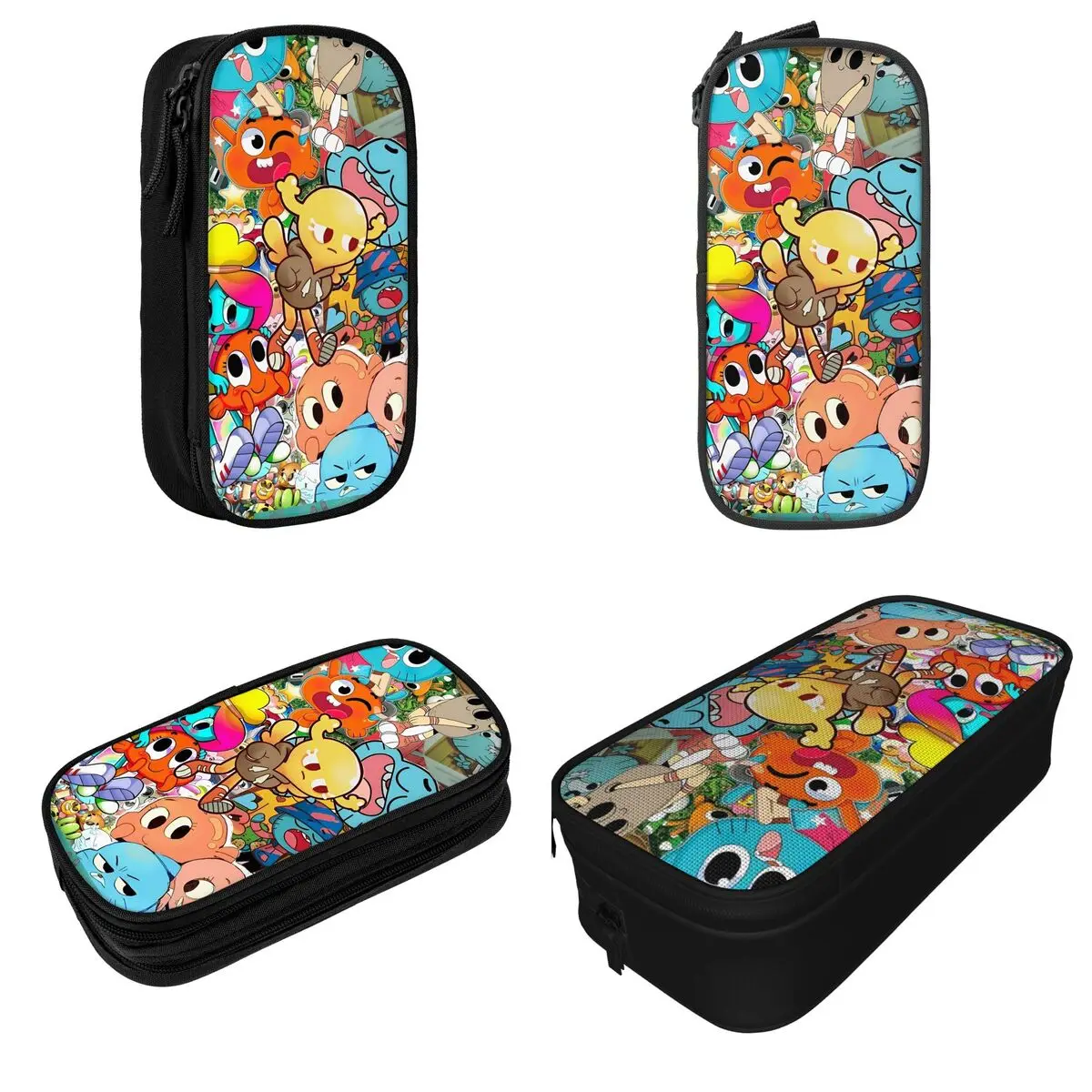 The Amazing World Of Gumballs Pencil Case Double Layer Large Capacity Kids Pencil Bag Suprise Gift