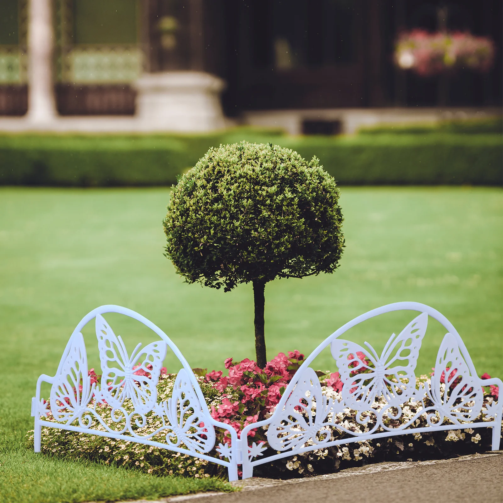 

4Pcs Plastic Fence Decorative Garden Fence for Landscape Yard Patio Adornment Outdoor Border Fencing Garden Edging Ornament