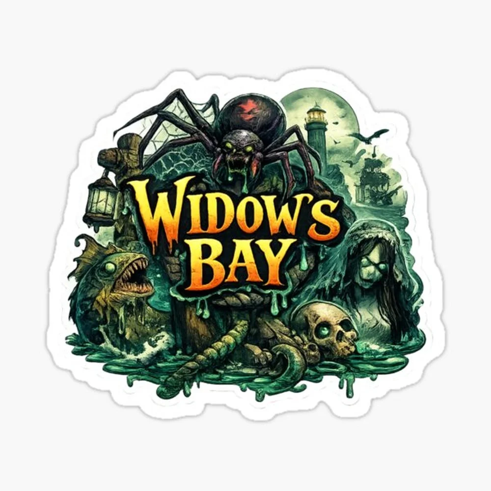 widows bay Sticker for Laptop Decor Bedroom Car Cute Cartoon Art Fashionable Public Suitcase