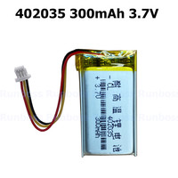 3.7V 300mAh 402035 Lithium Polymer LiPo battery with JST for Handheld GPS Mp3 Bluetooth Xiaomi Yi smart dash camera DVR 042035