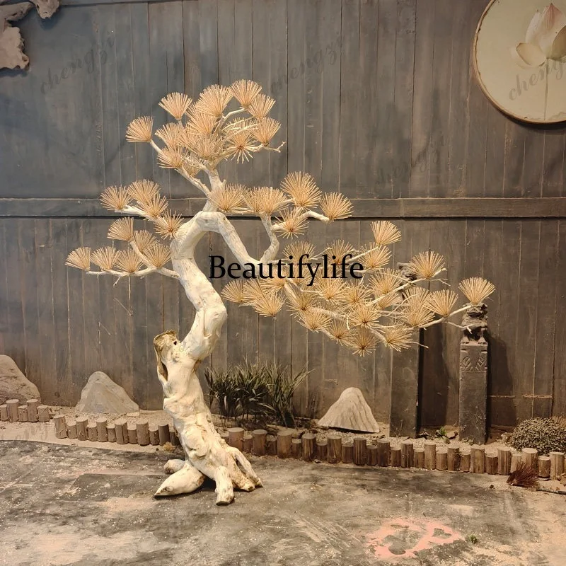 A74 simulated pine root carving modeling tree landscape indoor landscaping fake tree soft decoration zen ornament